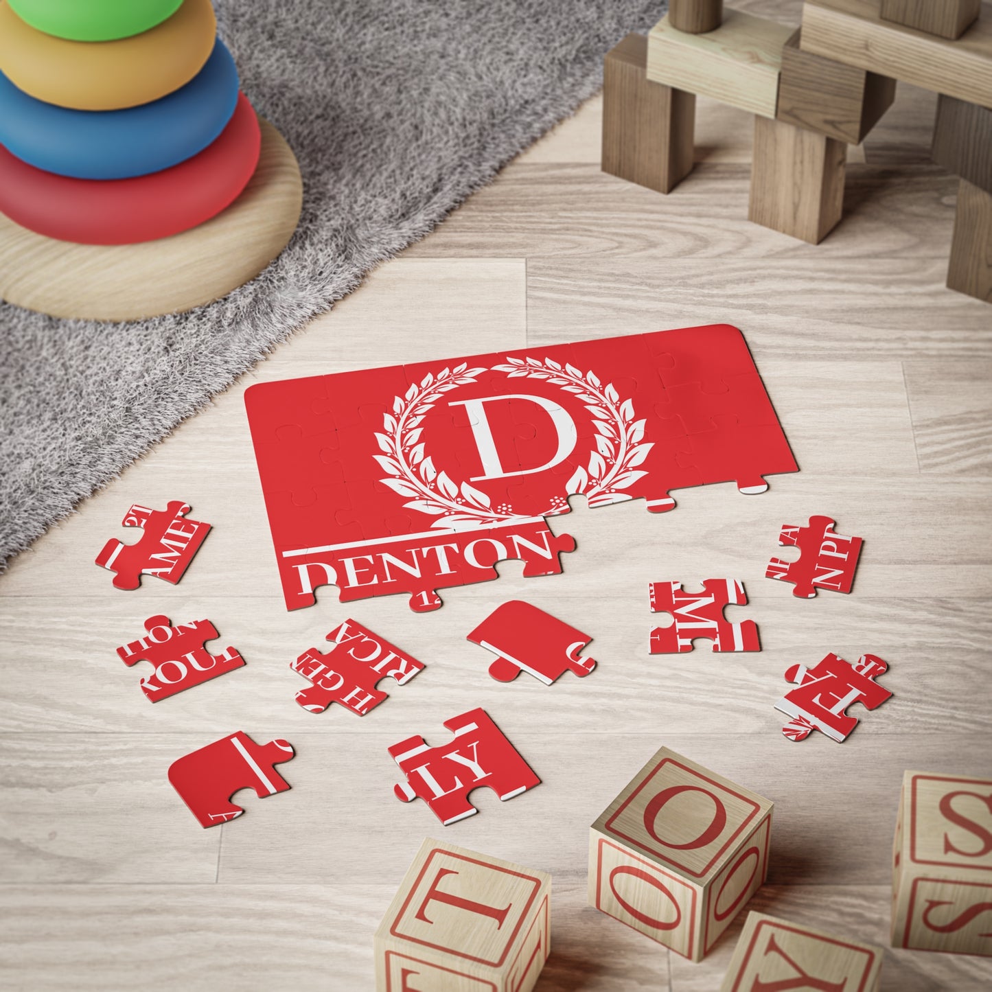 DENTON Family Puzzle for Kids - 30-Piece Denton Family Design