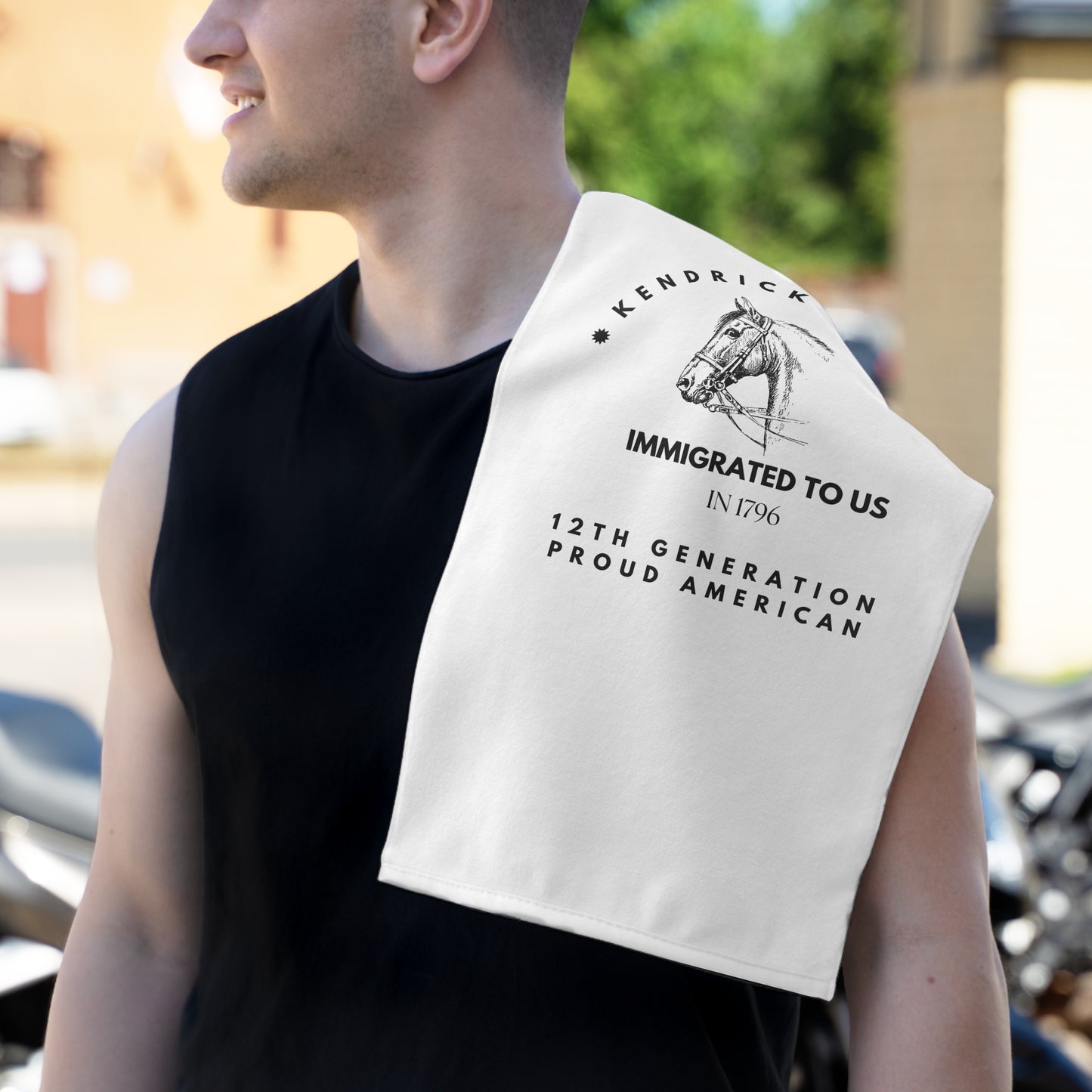 Personalized Family Heritage Rally Towel - Proud American Design