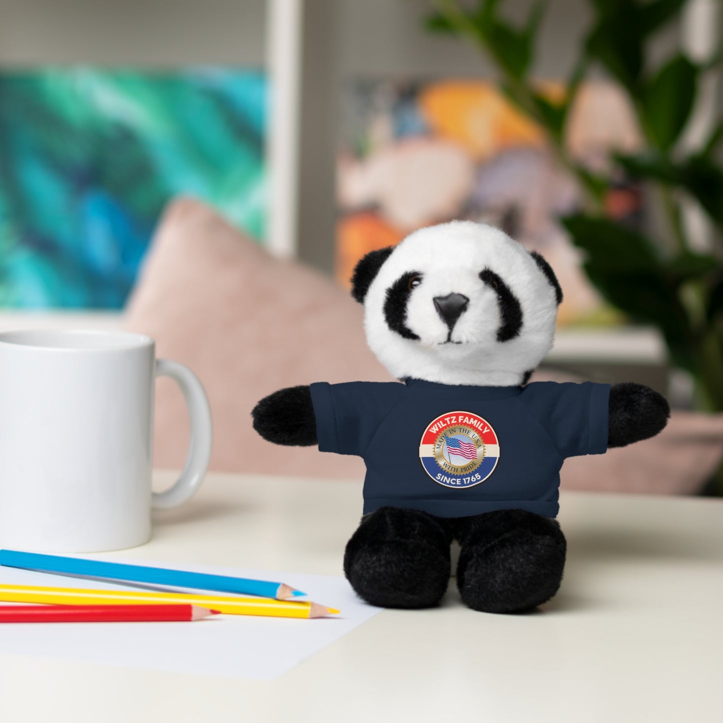 Wiltz Family Tee Stuffed Animal - Personalized Plush Bear with Family Emblem