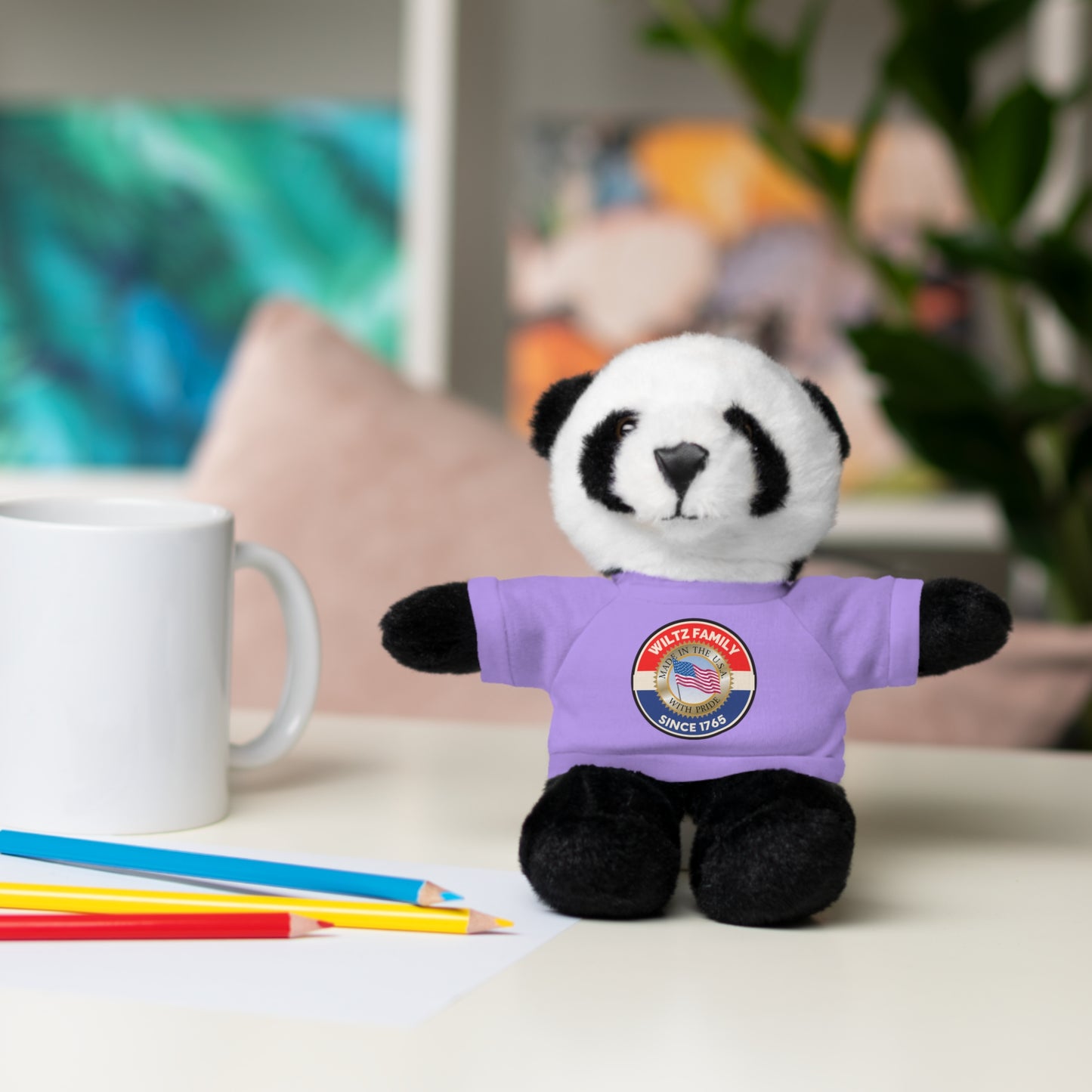 Wiltz Family Tee Stuffed Animal - Personalized Plush Bear with Family Emblem