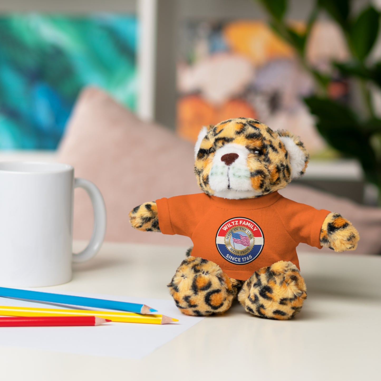 Wiltz Family Tee Stuffed Animal - Personalized Plush Bear with Family Emblem