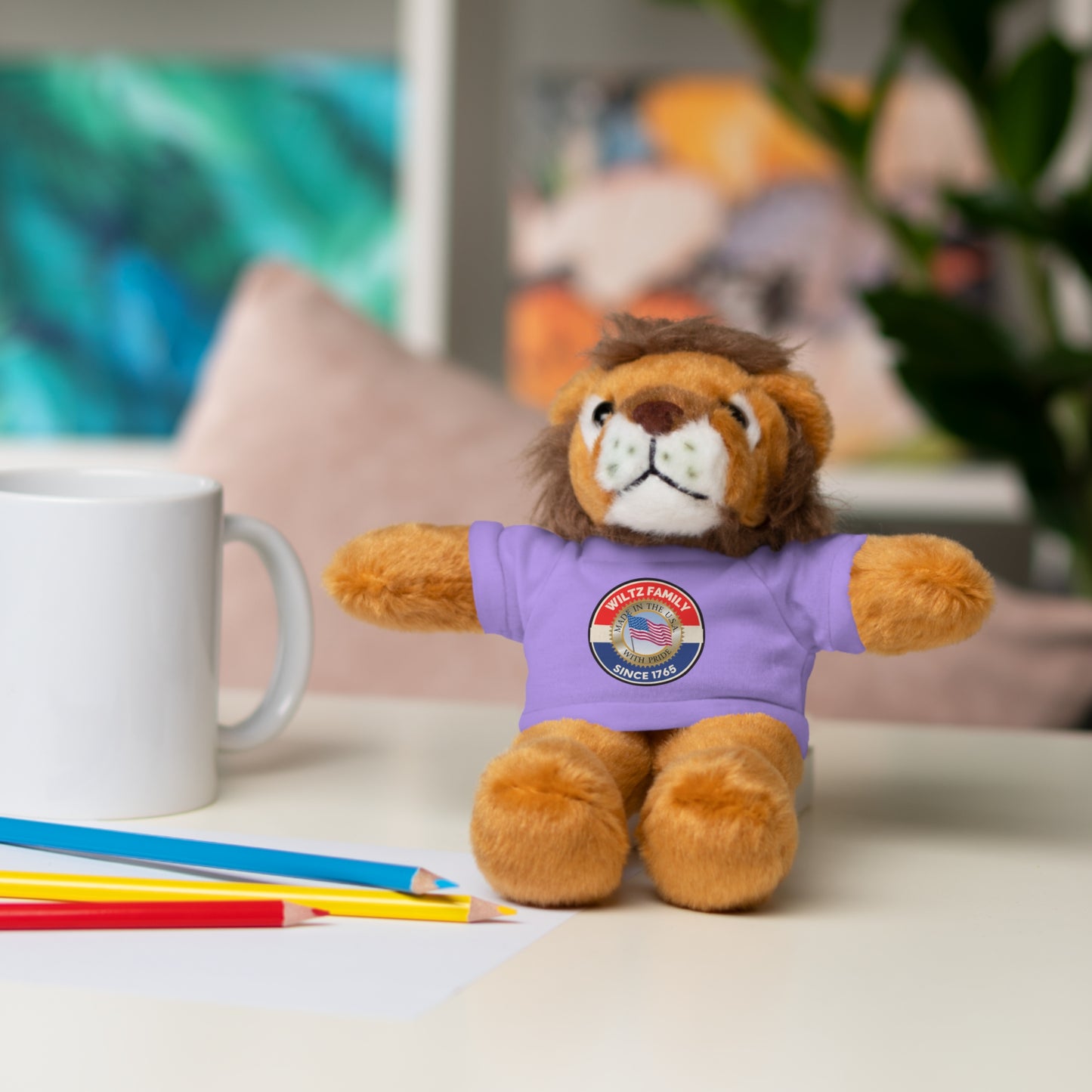 Wiltz Family Tee Stuffed Animal - Personalized Plush Bear with Family Emblem