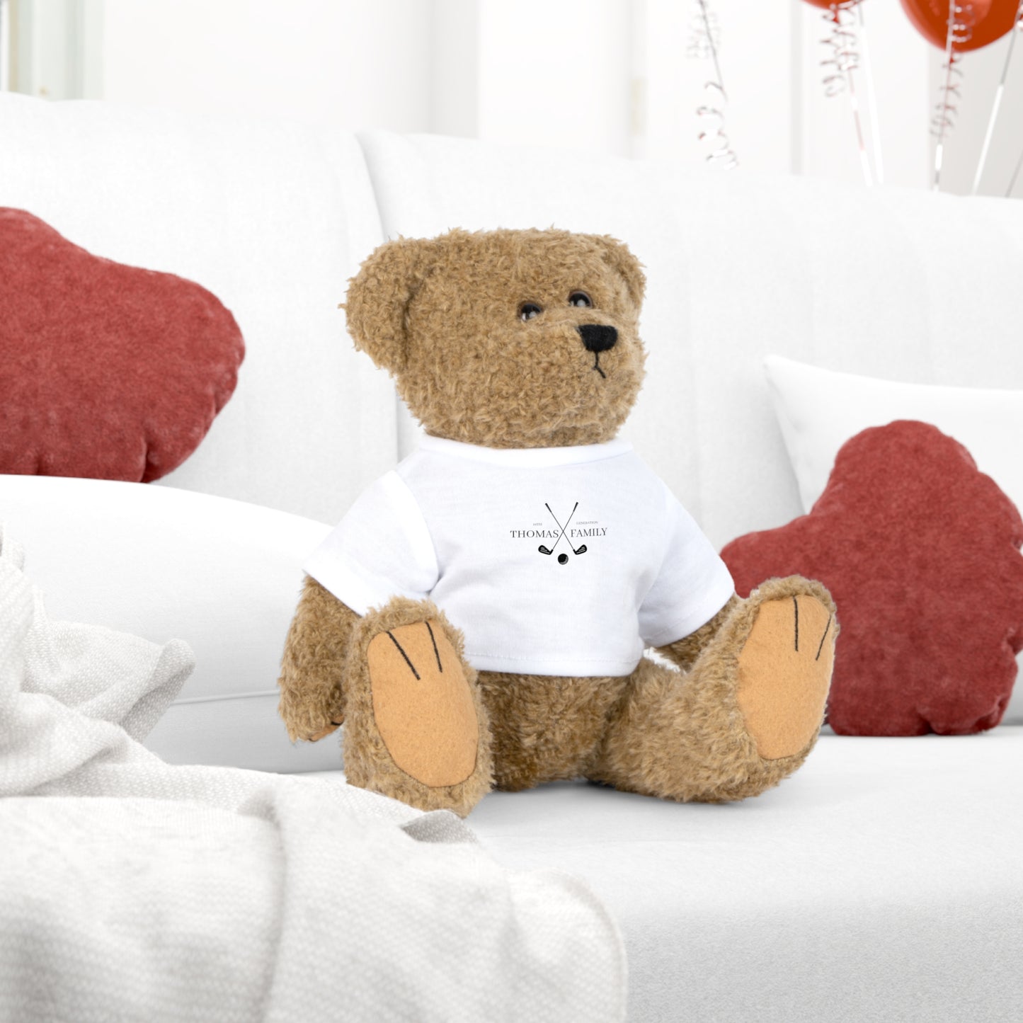 Thomas Family Plush Toy with Custom T-Shirt - Cute Family Bear