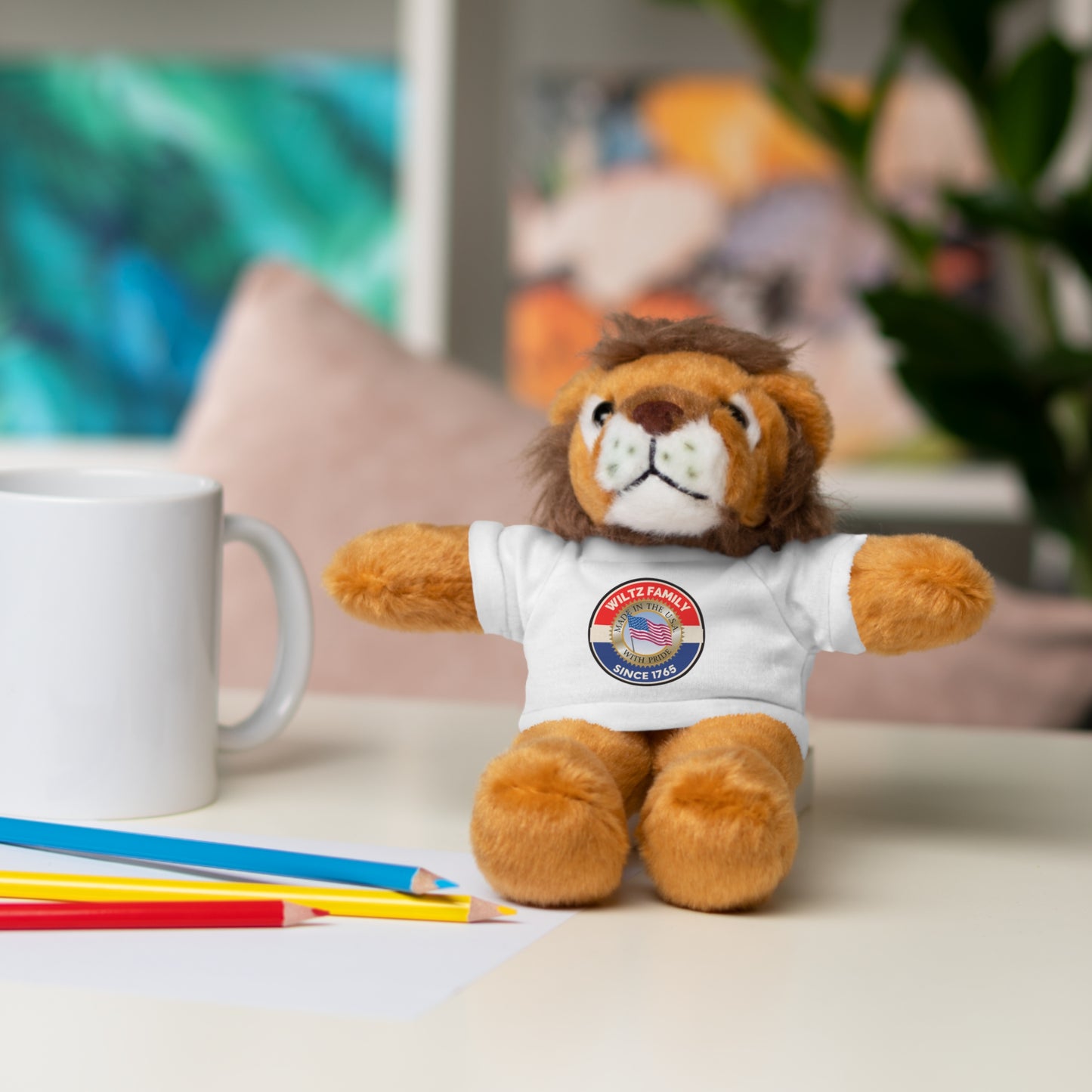 Wiltz Family Tee Stuffed Animal - Personalized Plush Bear with Family Emblem