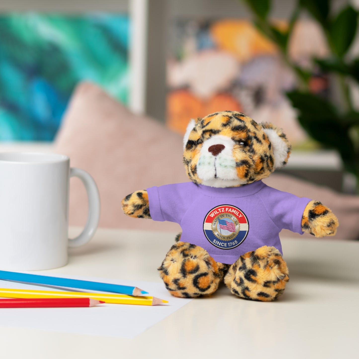 Wiltz Family Tee Stuffed Animal - Personalized Plush Bear with Family Emblem