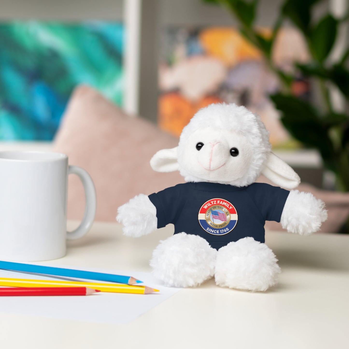 Wiltz Family Tee Stuffed Animal - Personalized Plush Bear with Family Emblem