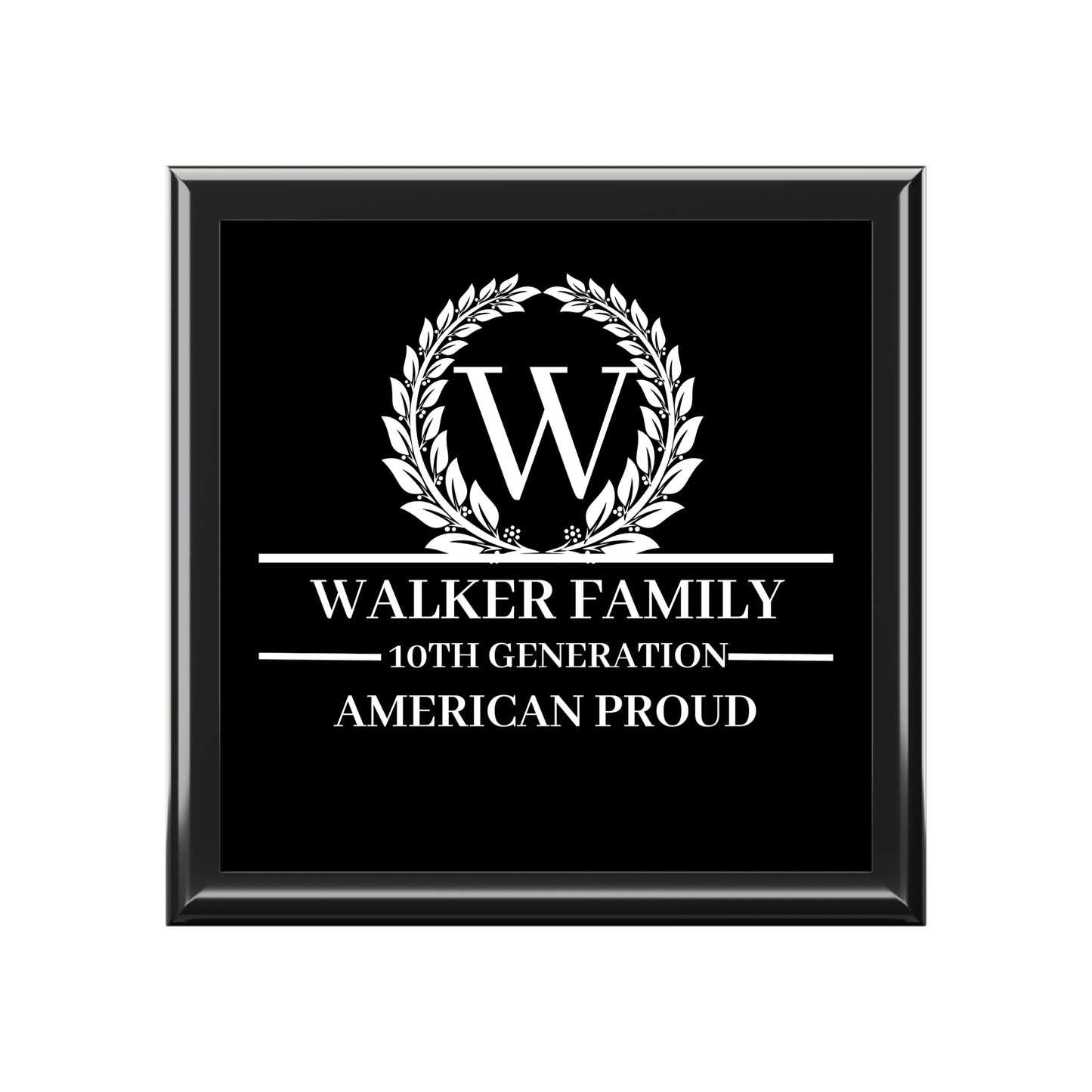 WALKER Personalized Family Jewelry Box - Walker Family 10th Generation American Proud Keepsake