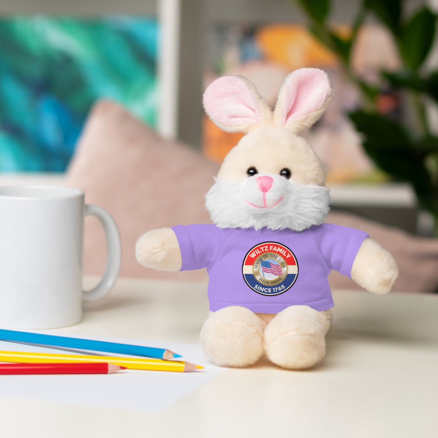 Wiltz Family Tee Stuffed Animal - Personalized Plush Bear with Family Emblem