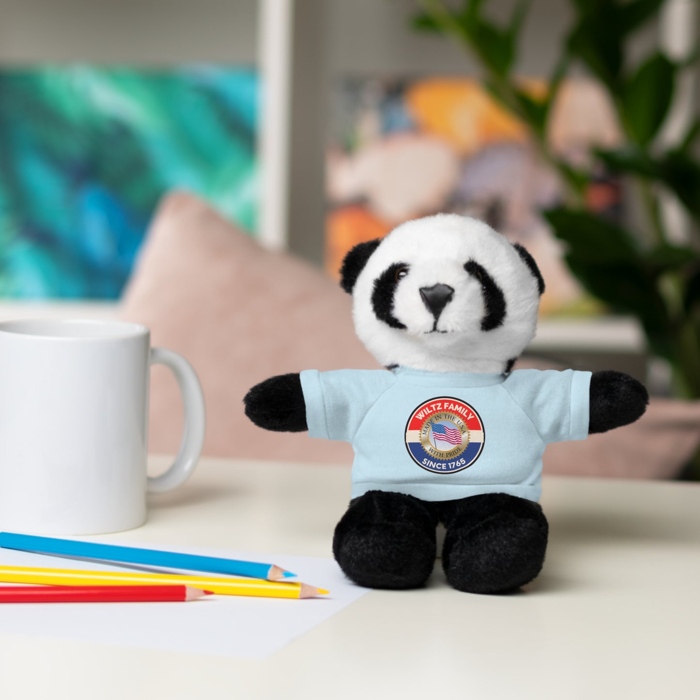 Wiltz Family Tee Stuffed Animal - Personalized Plush Bear with Family Emblem