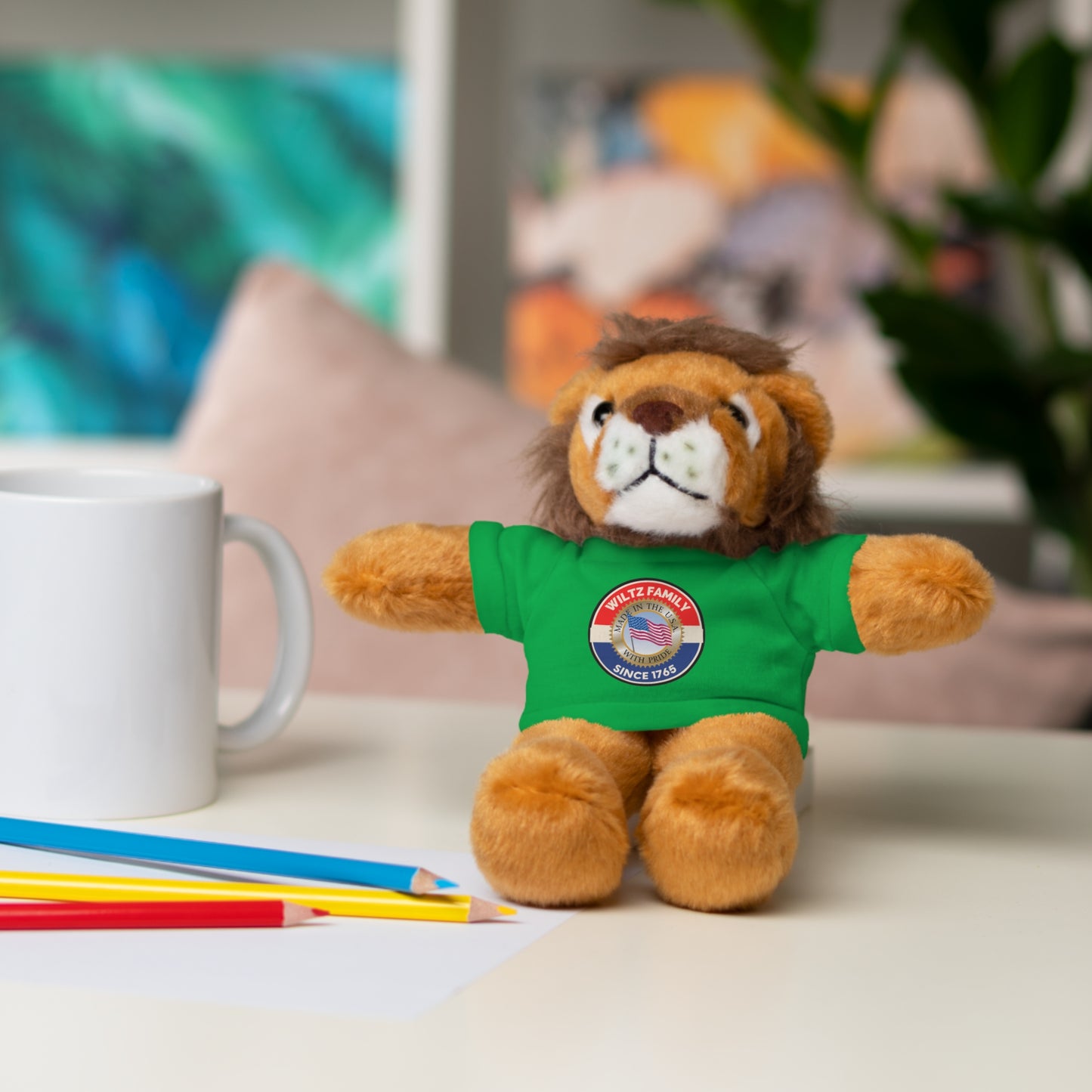 Wiltz Family Tee Stuffed Animal - Personalized Plush Bear with Family Emblem
