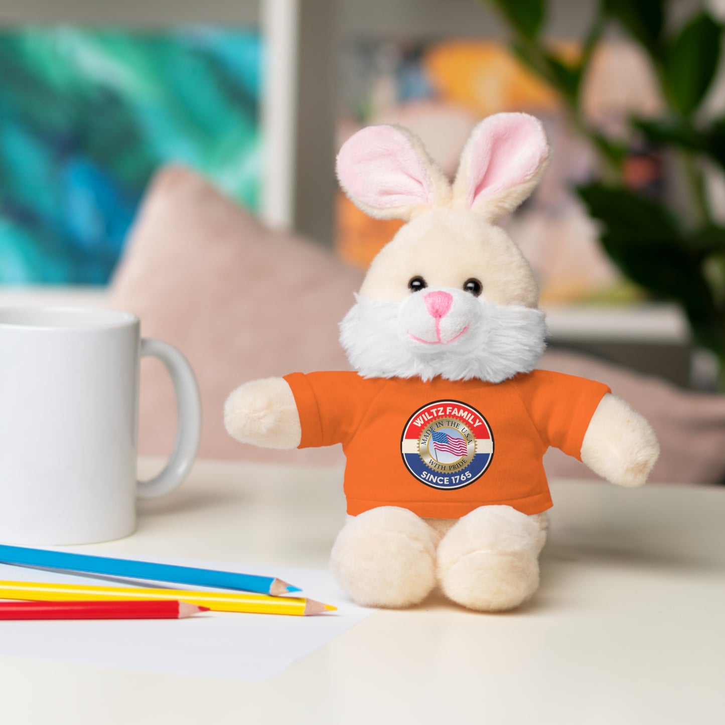 Wiltz Family Tee Stuffed Animal - Personalized Plush Bear with Family Emblem