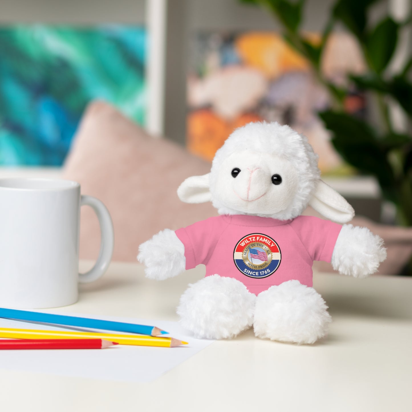 Wiltz Family Tee Stuffed Animal - Personalized Plush Bear with Family Emblem