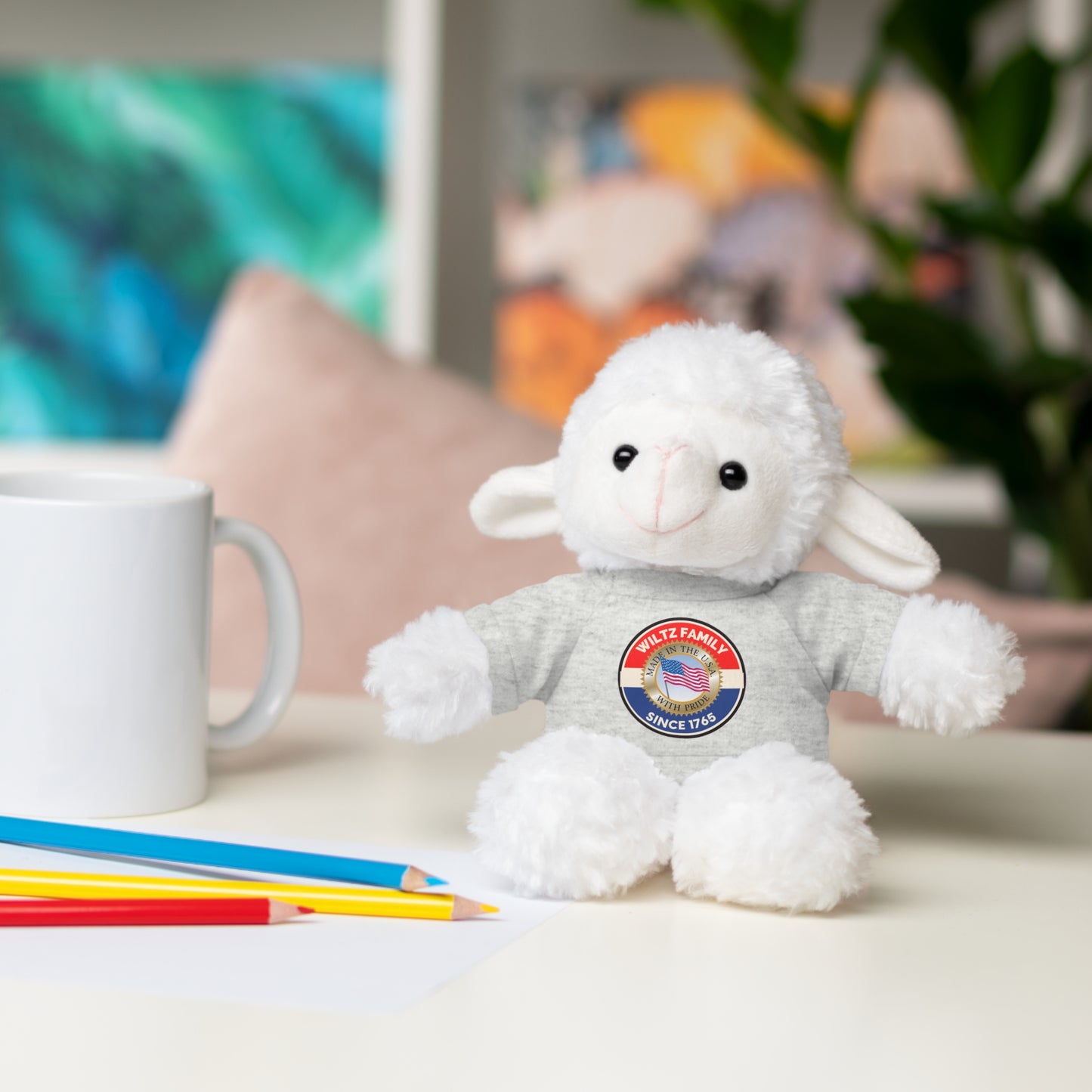 Wiltz Family Tee Stuffed Animal - Personalized Plush Bear with Family Emblem
