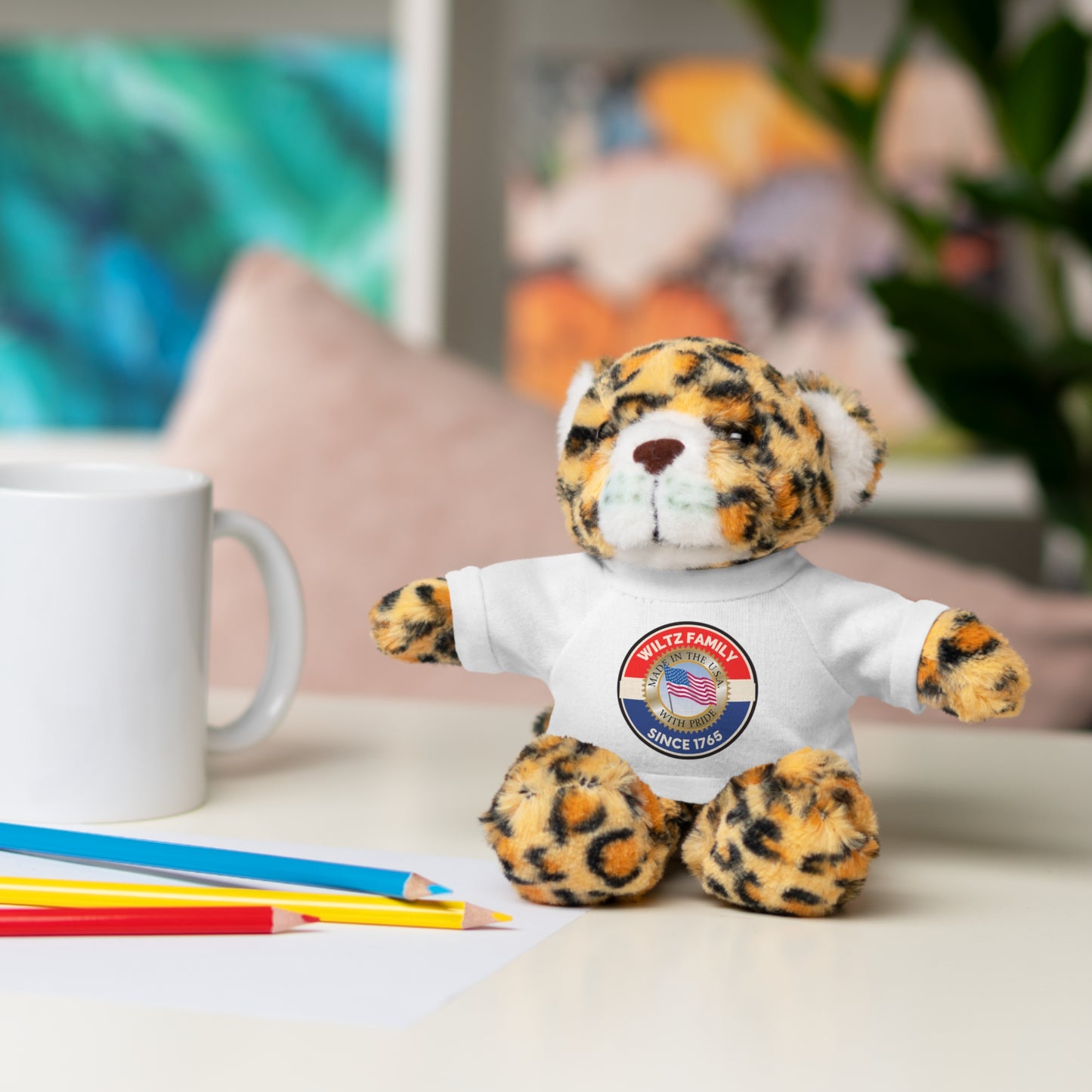 Wiltz Family Tee Stuffed Animal - Personalized Plush Bear with Family Emblem