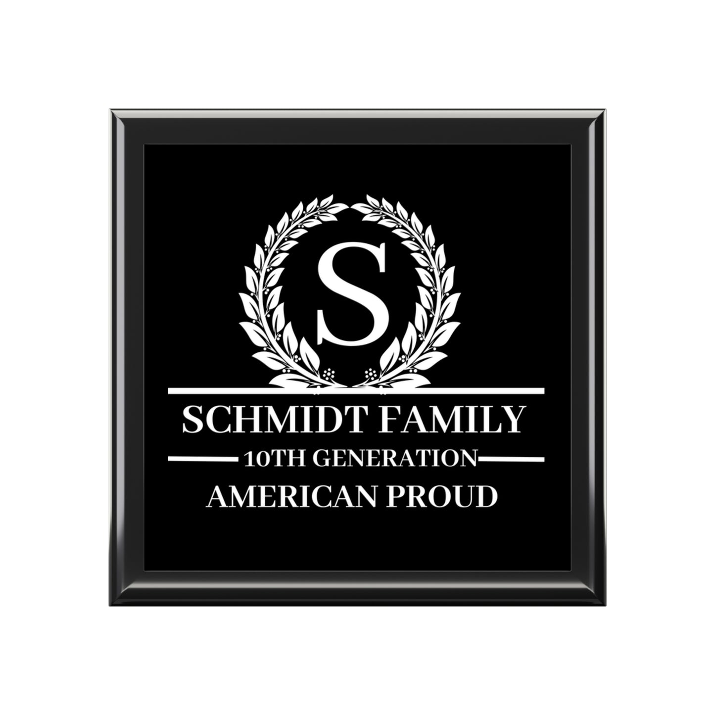 SCHMIDT Personalized Family Jewelry Box - American Proud, 10th Generation Keepsake