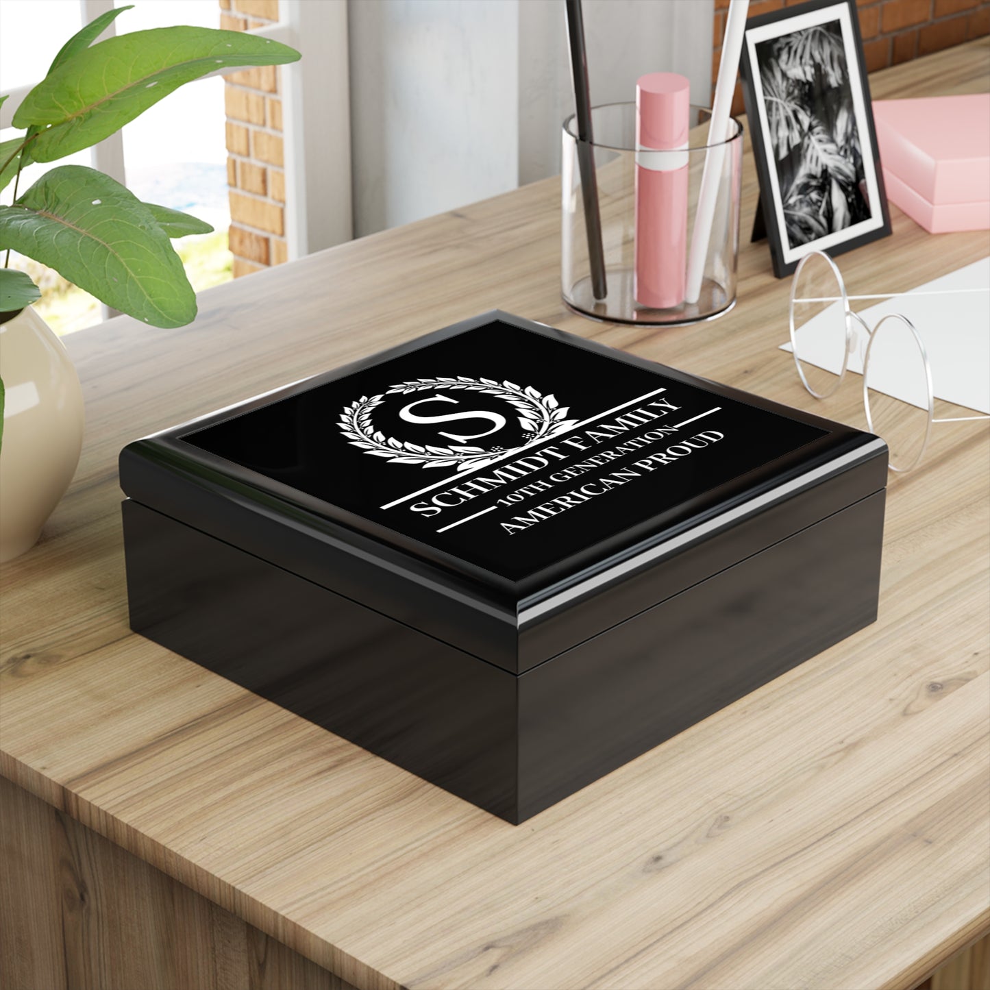 SCHMIDT Personalized Family Jewelry Box - American Proud, 10th Generation Keepsake