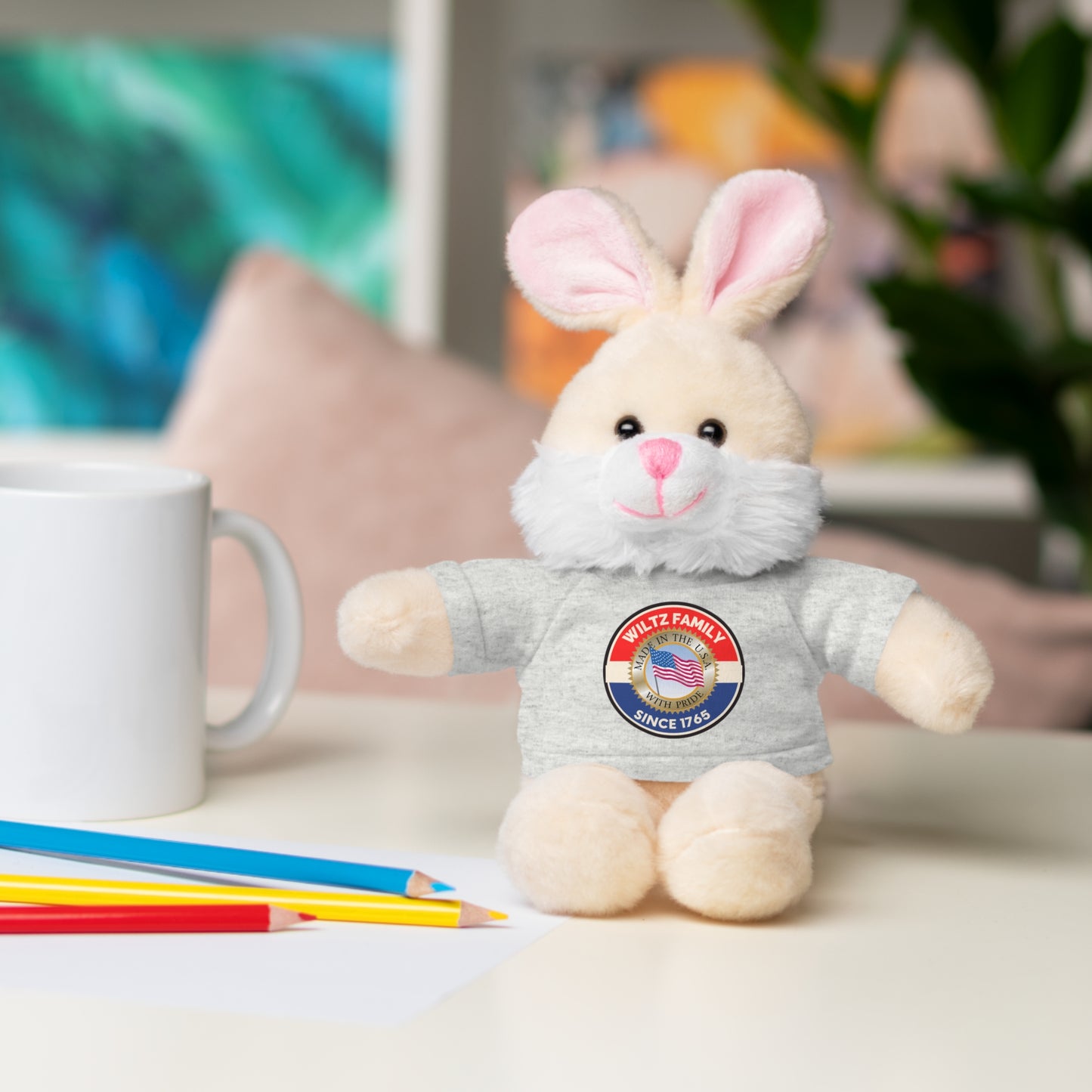 Wiltz Family Tee Stuffed Animal - Personalized Plush Bear with Family Emblem