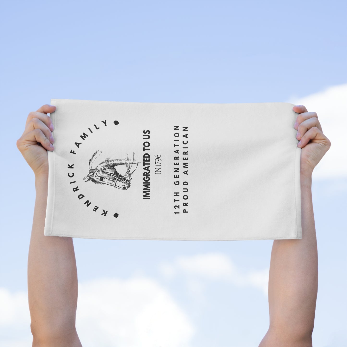 Personalized Family Heritage Rally Towel - Proud American Design
