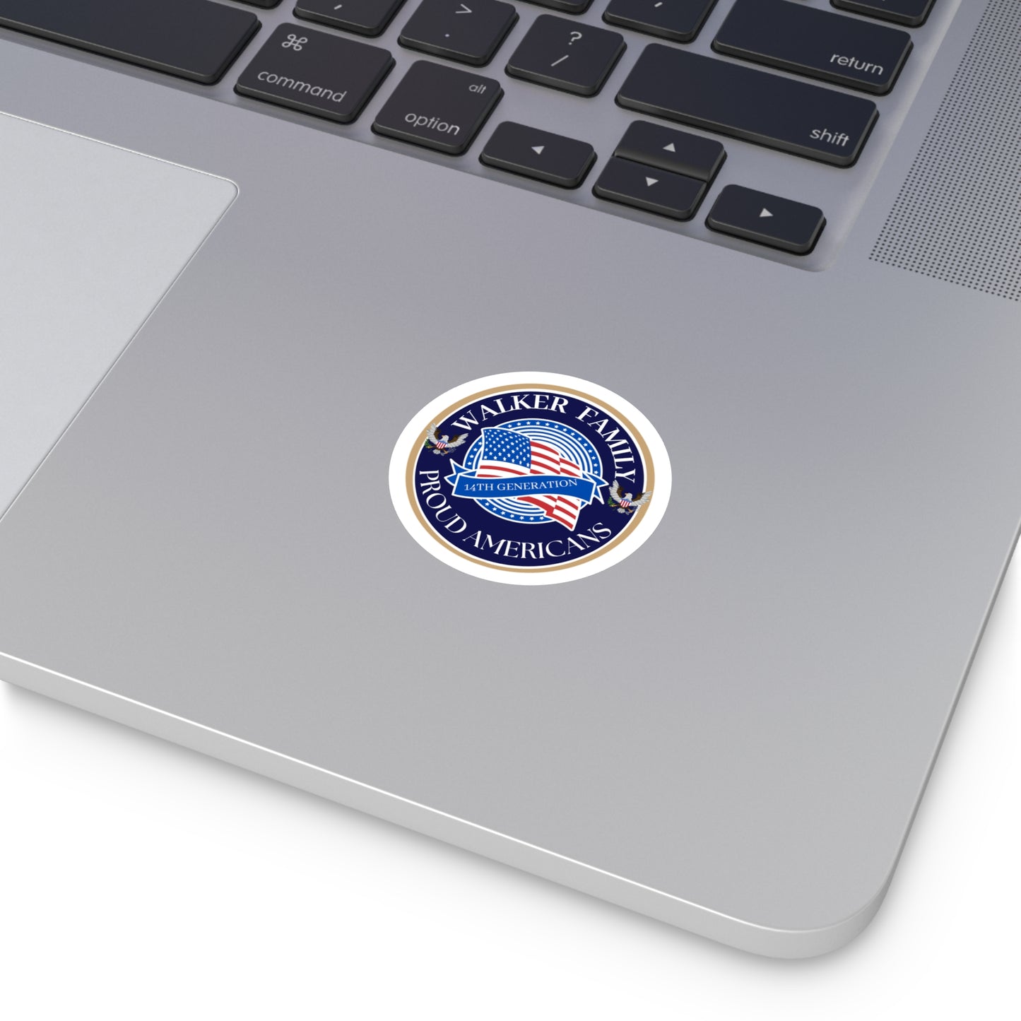 WALKER Proud Americans Family Round Vinyl Stickers - 14th Generation Patriotic Decal