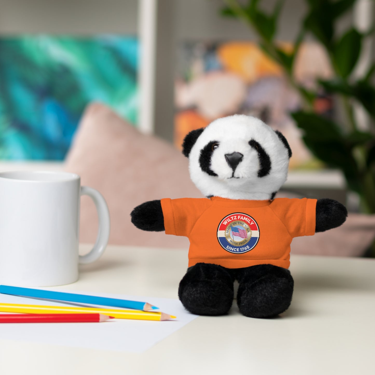 Wiltz Family Tee Stuffed Animal - Personalized Plush Bear with Family Emblem