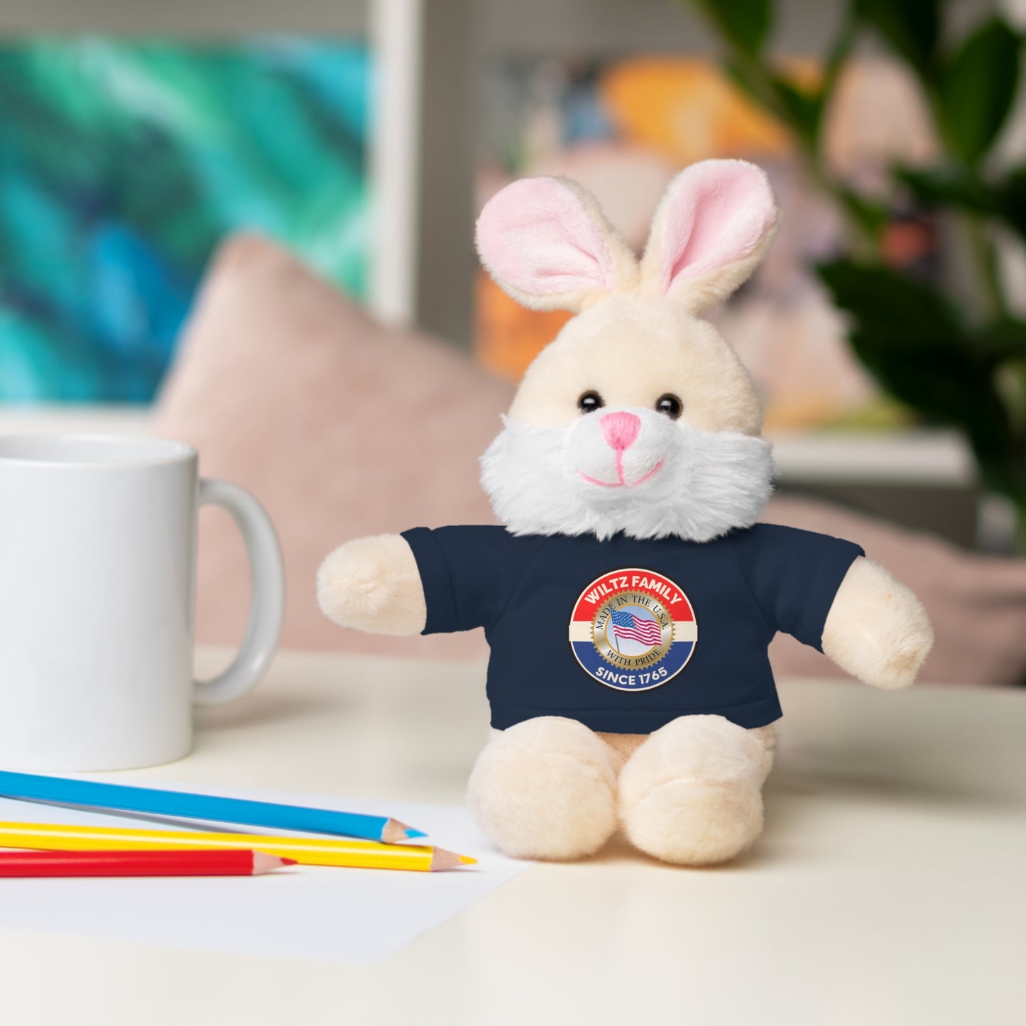 Wiltz Family Tee Stuffed Animal - Personalized Plush Bear with Family Emblem