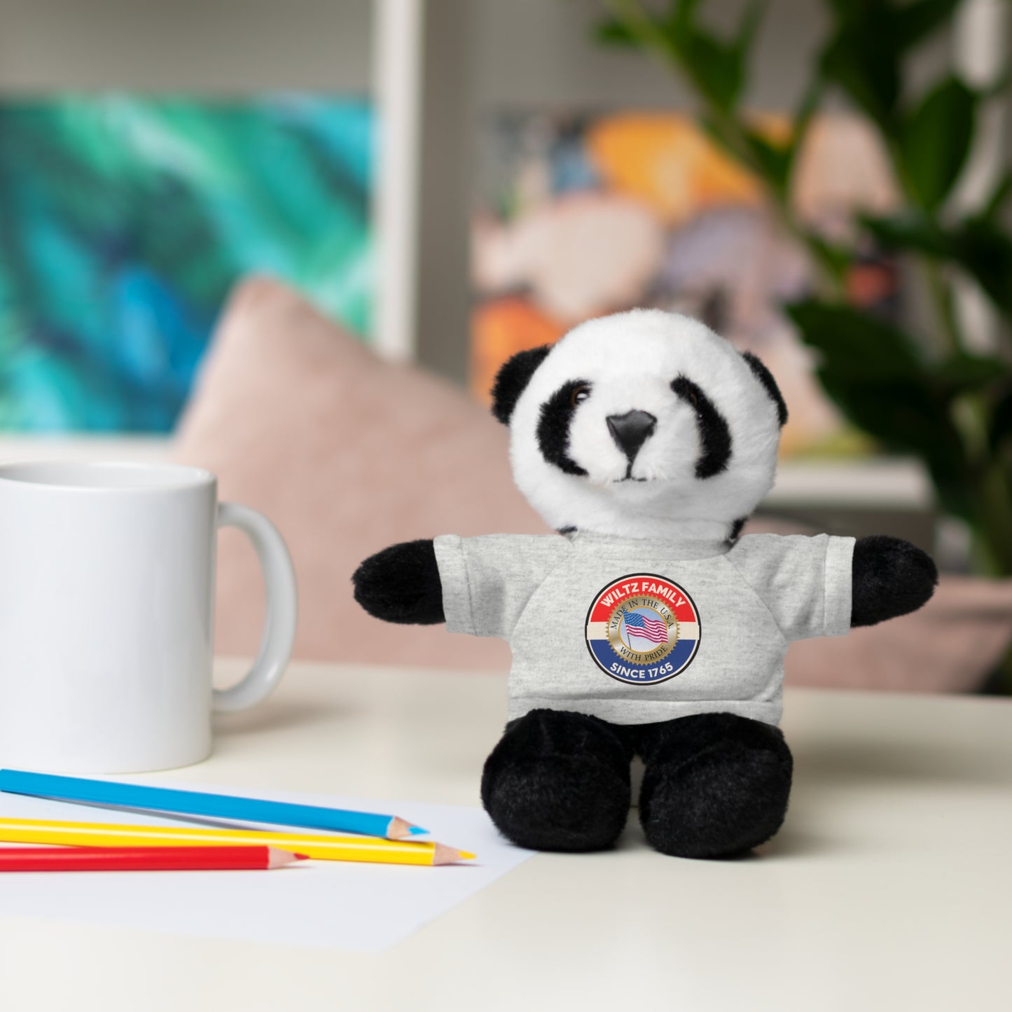 Wiltz Family Tee Stuffed Animal - Personalized Plush Bear with Family Emblem