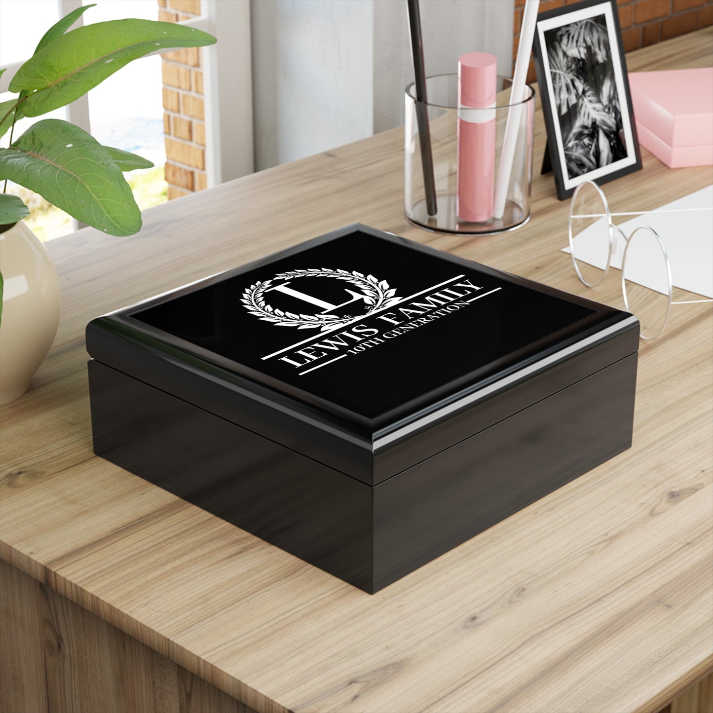 LEWIS Family Jewelry Box - Custom Engraved with Your Family Name