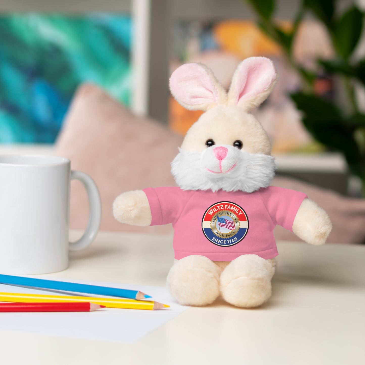 Wiltz Family Tee Stuffed Animal - Personalized Plush Bear with Family Emblem
