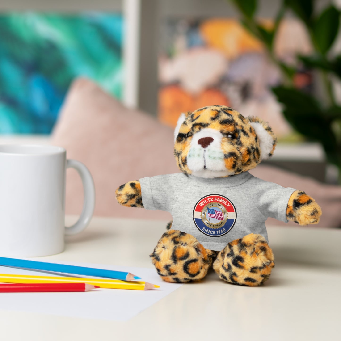 Wiltz Family Tee Stuffed Animal - Personalized Plush Bear with Family Emblem