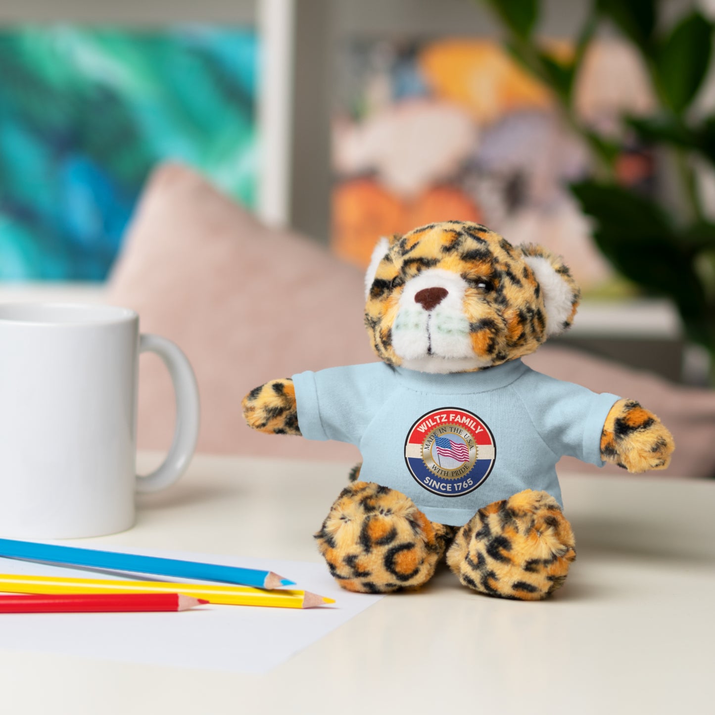 Wiltz Family Tee Stuffed Animal - Personalized Plush Bear with Family Emblem