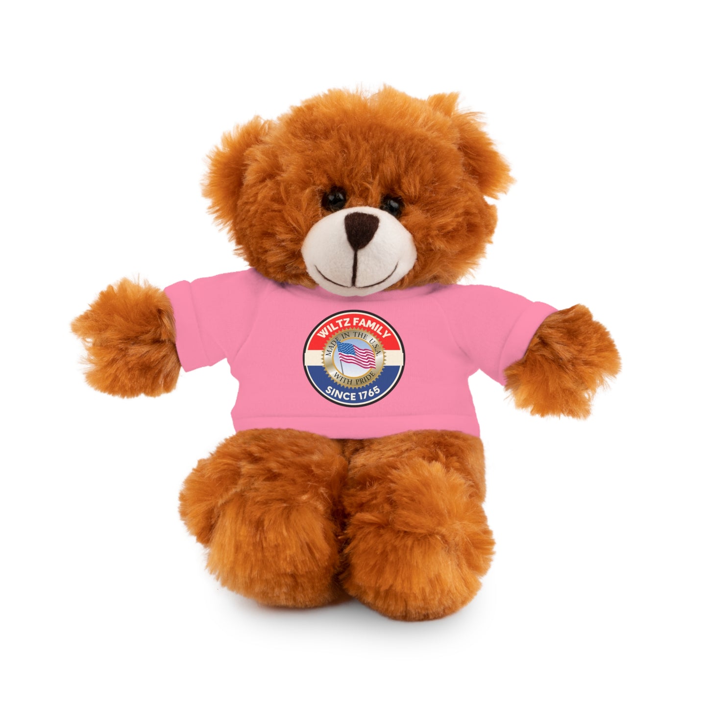 Wiltz Family Tee Stuffed Animal - Personalized Plush Bear with Family Emblem