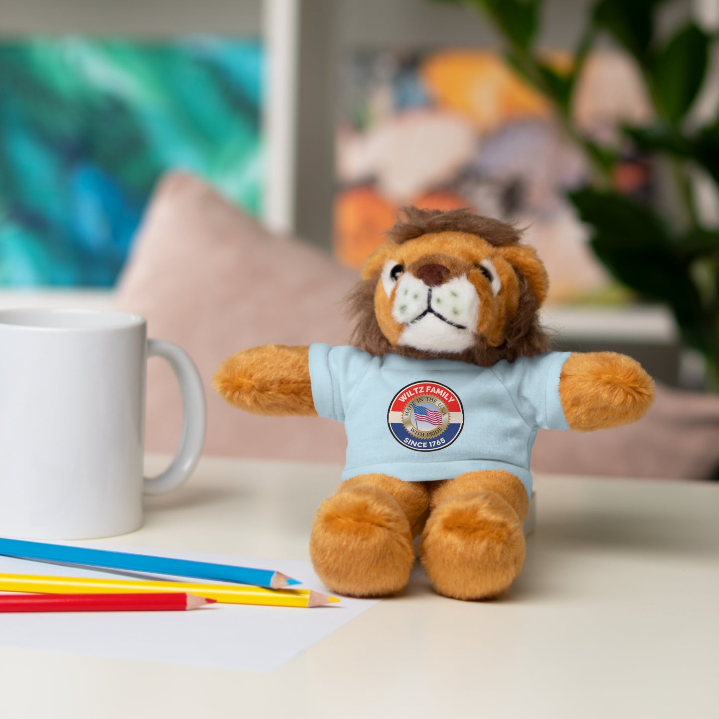 Wiltz Family Tee Stuffed Animal - Personalized Plush Bear with Family Emblem