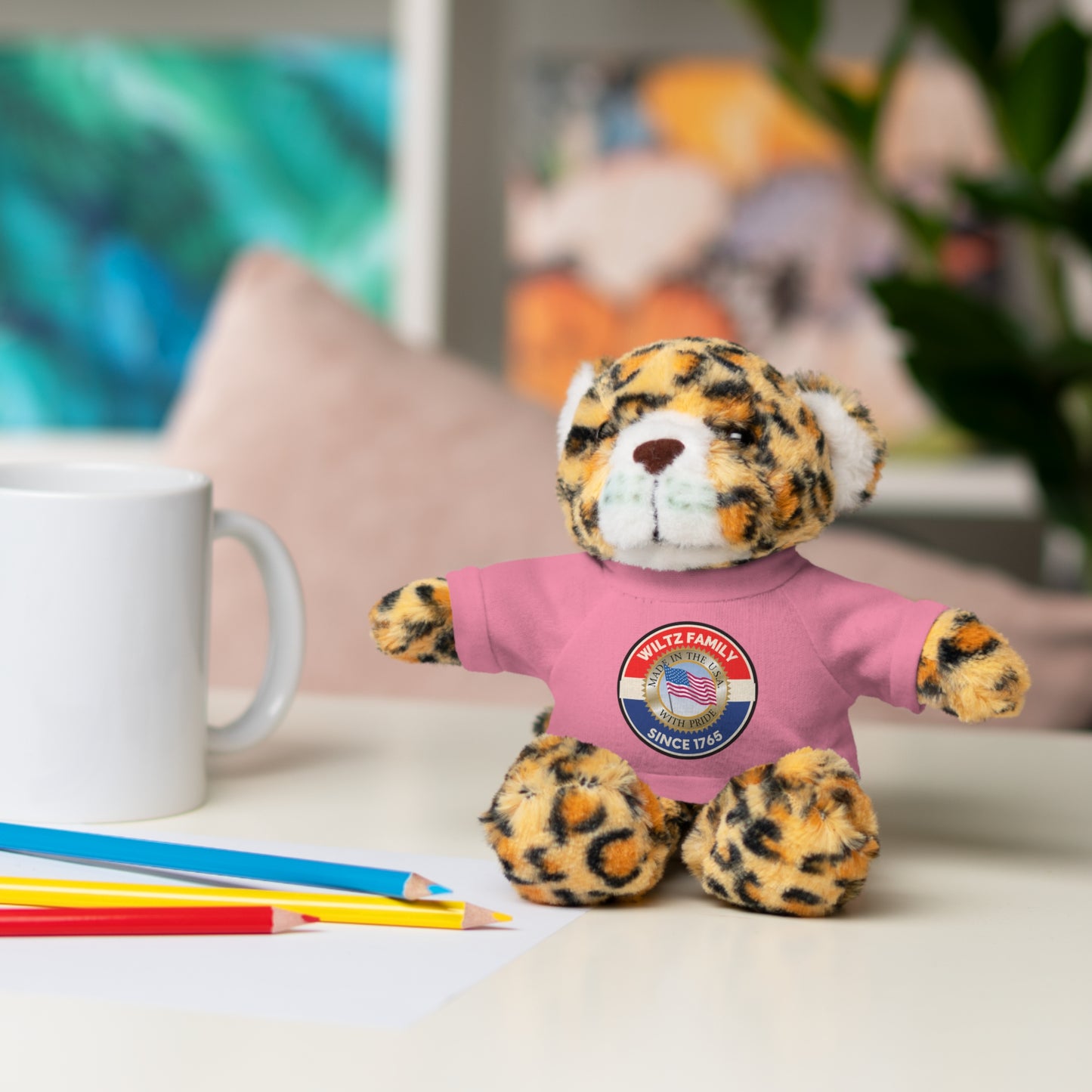 Wiltz Family Tee Stuffed Animal - Personalized Plush Bear with Family Emblem