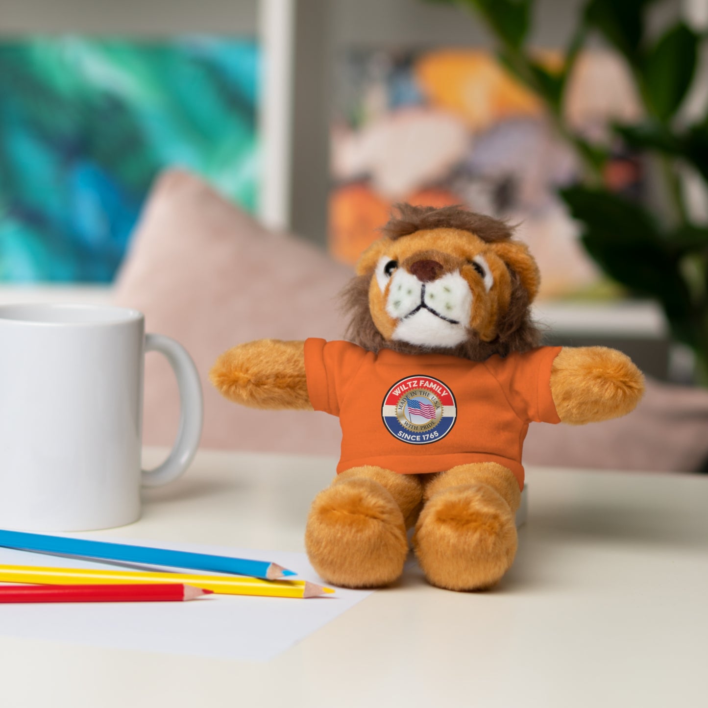 Wiltz Family Tee Stuffed Animal - Personalized Plush Bear with Family Emblem