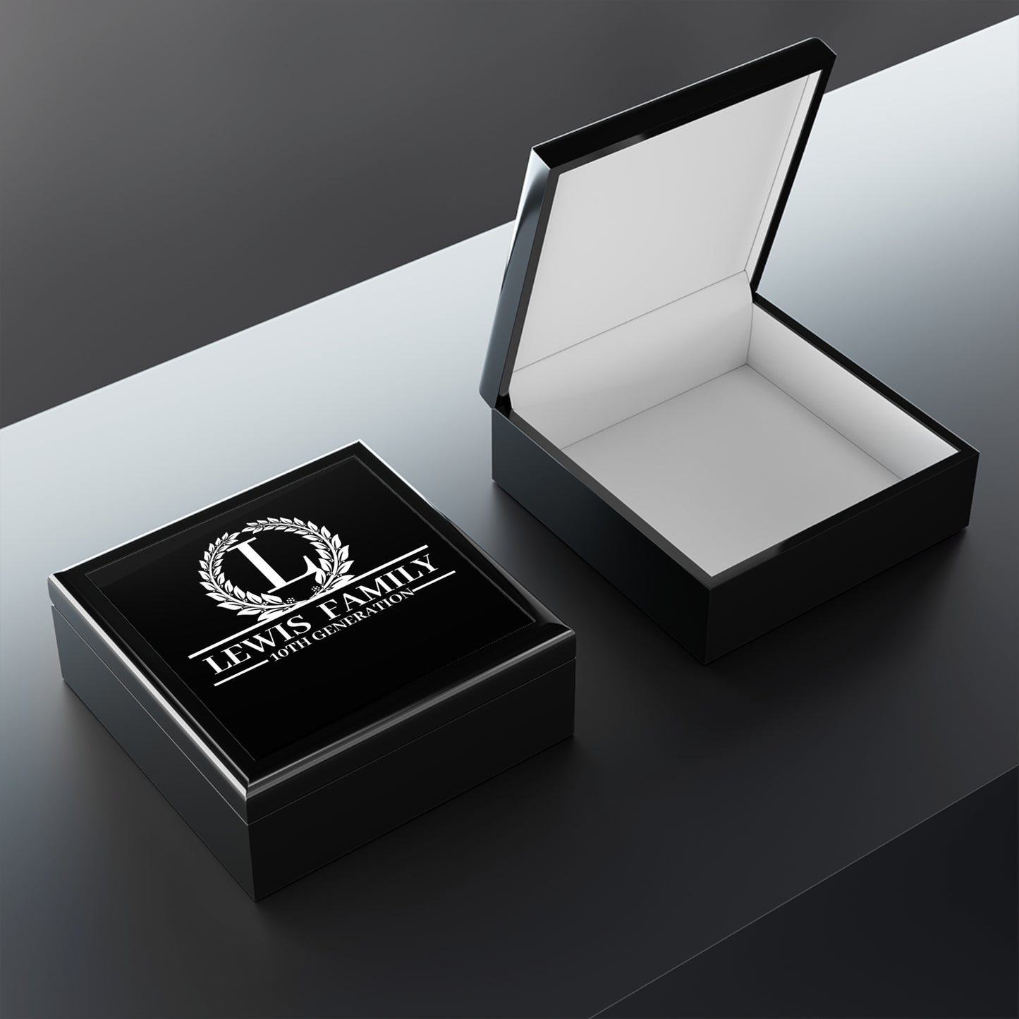 LEWIS Family Jewelry Box - Custom Engraved with Your Family Name