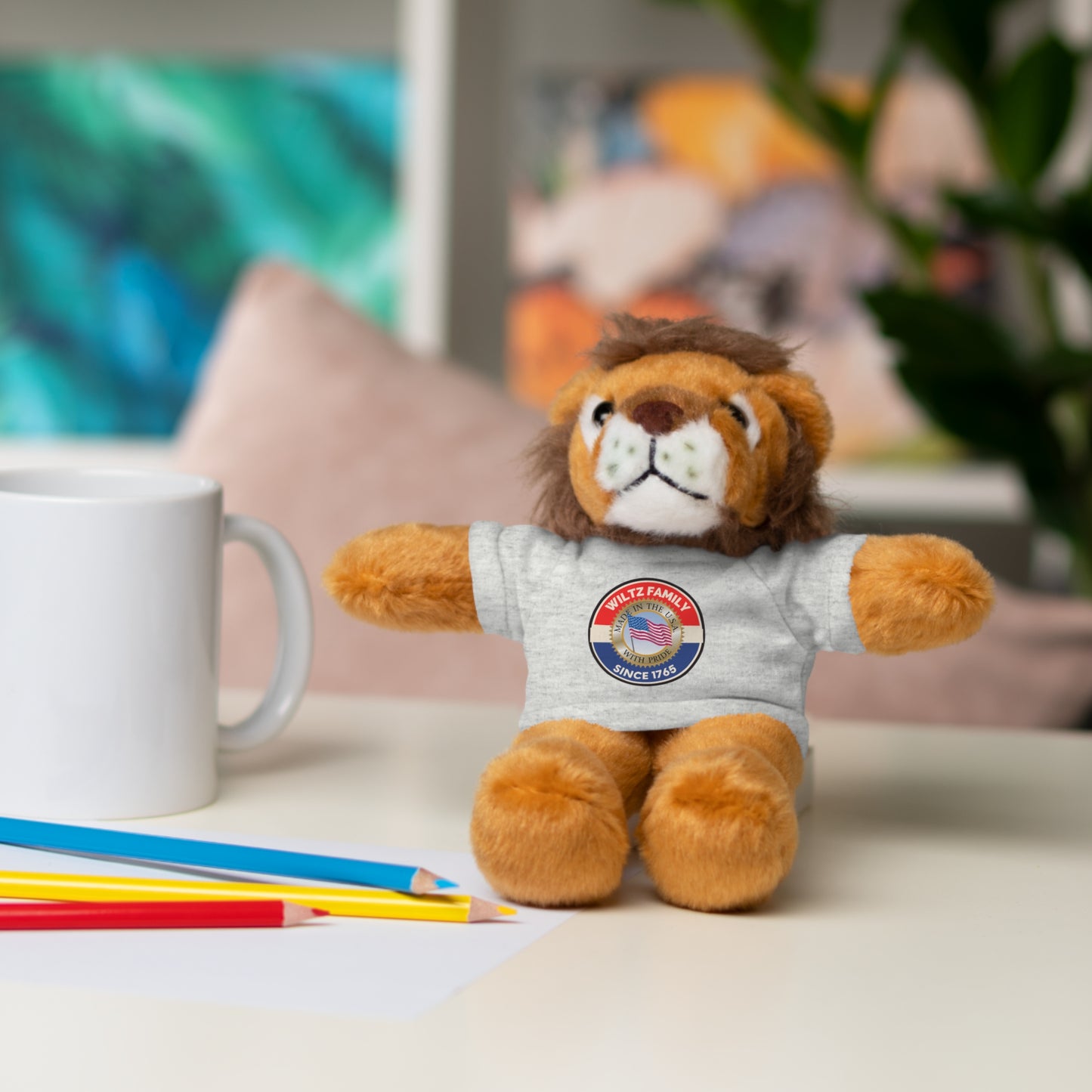 Wiltz Family Tee Stuffed Animal - Personalized Plush Bear with Family Emblem