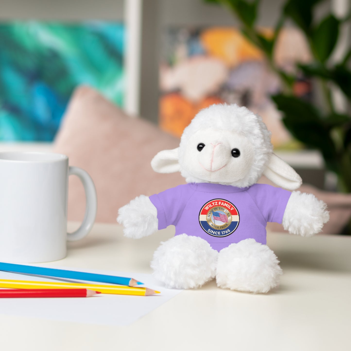 Wiltz Family Tee Stuffed Animal - Personalized Plush Bear with Family Emblem