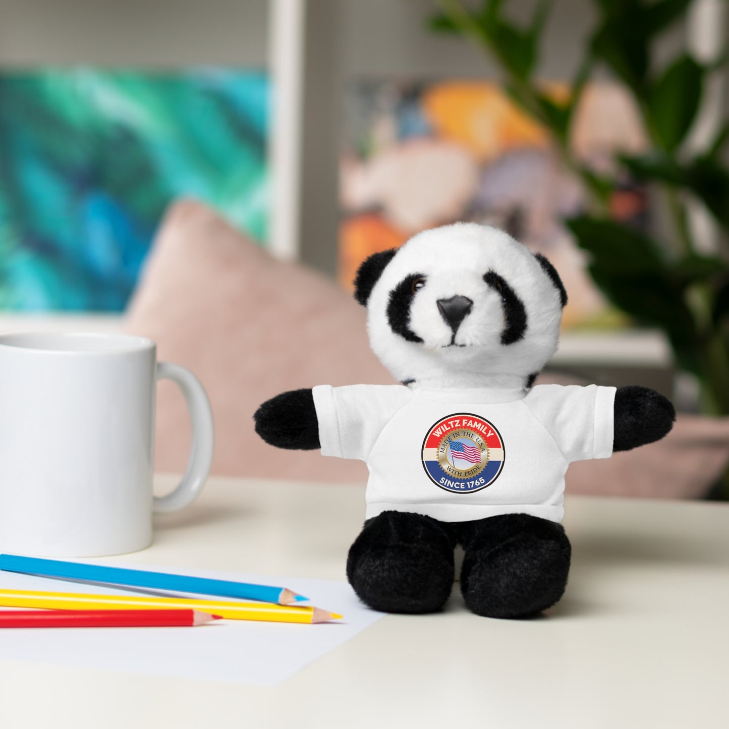 Wiltz Family Tee Stuffed Animal - Personalized Plush Bear with Family Emblem