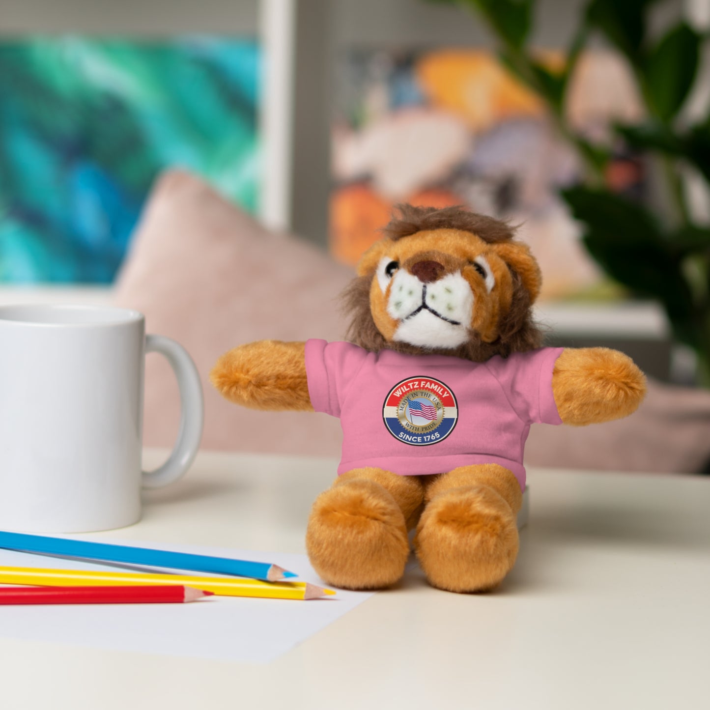 Wiltz Family Tee Stuffed Animal - Personalized Plush Bear with Family Emblem