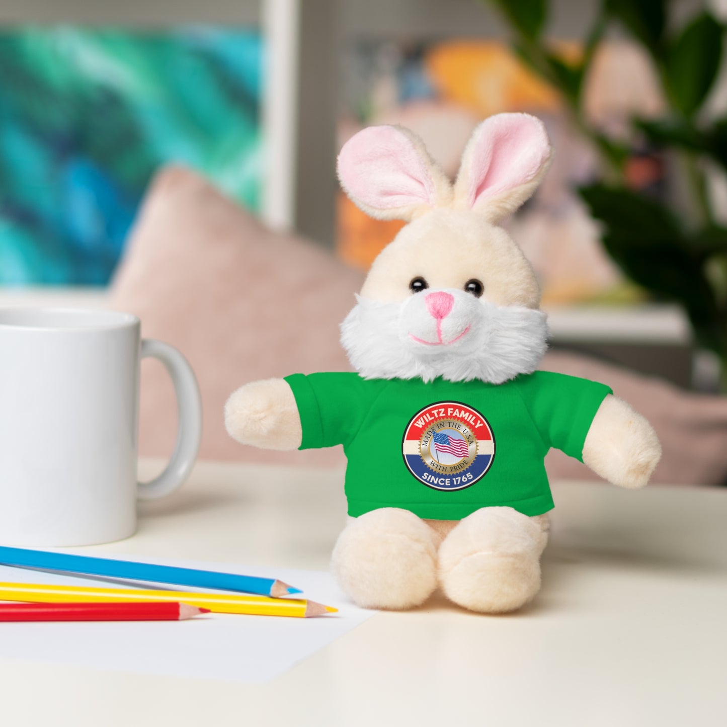 Wiltz Family Tee Stuffed Animal - Personalized Plush Bear with Family Emblem