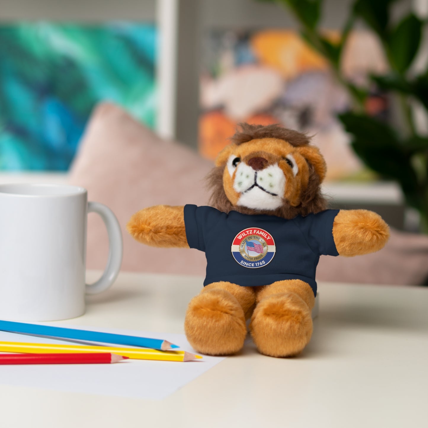 Wiltz Family Tee Stuffed Animal - Personalized Plush Bear with Family Emblem