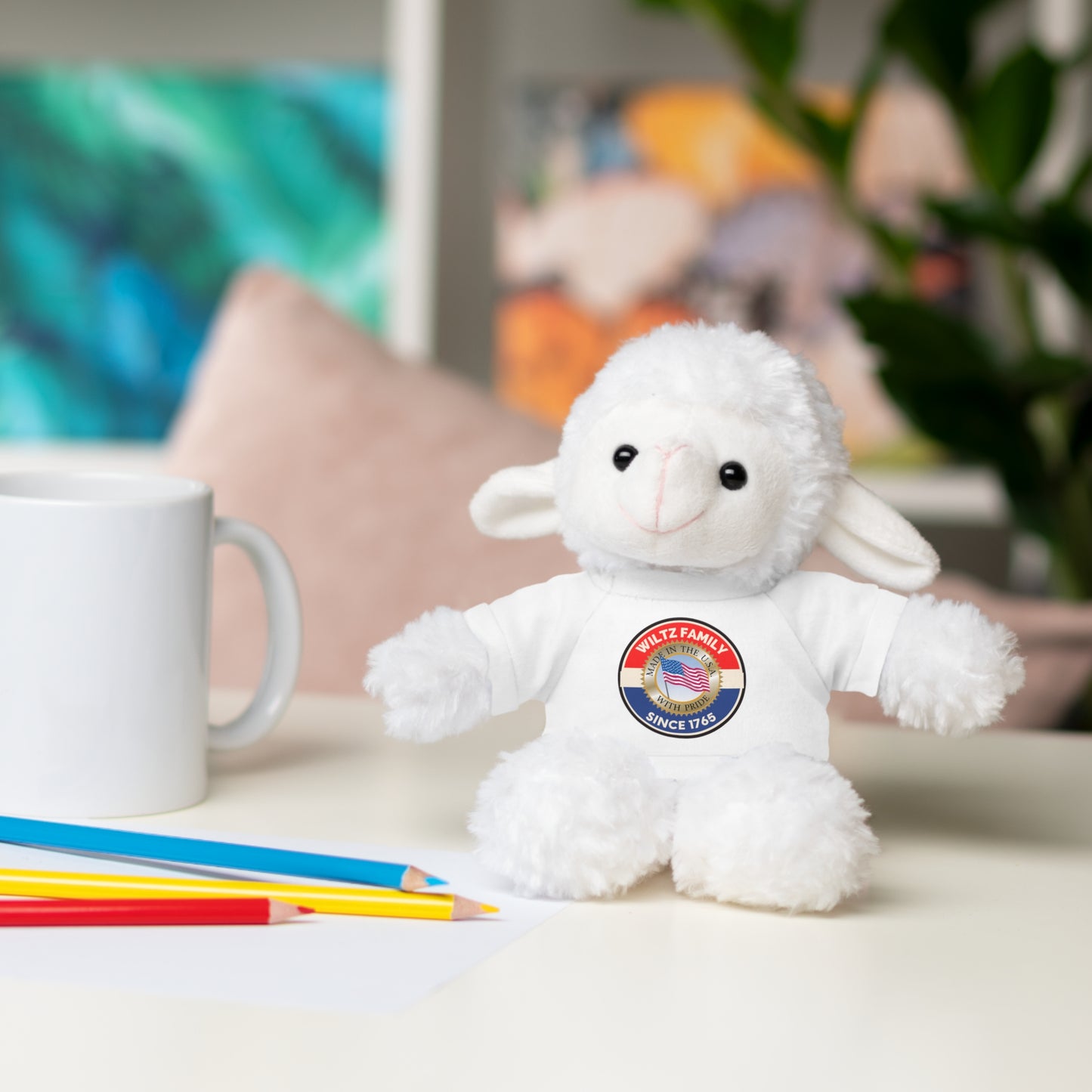 Wiltz Family Tee Stuffed Animal - Personalized Plush Bear with Family Emblem