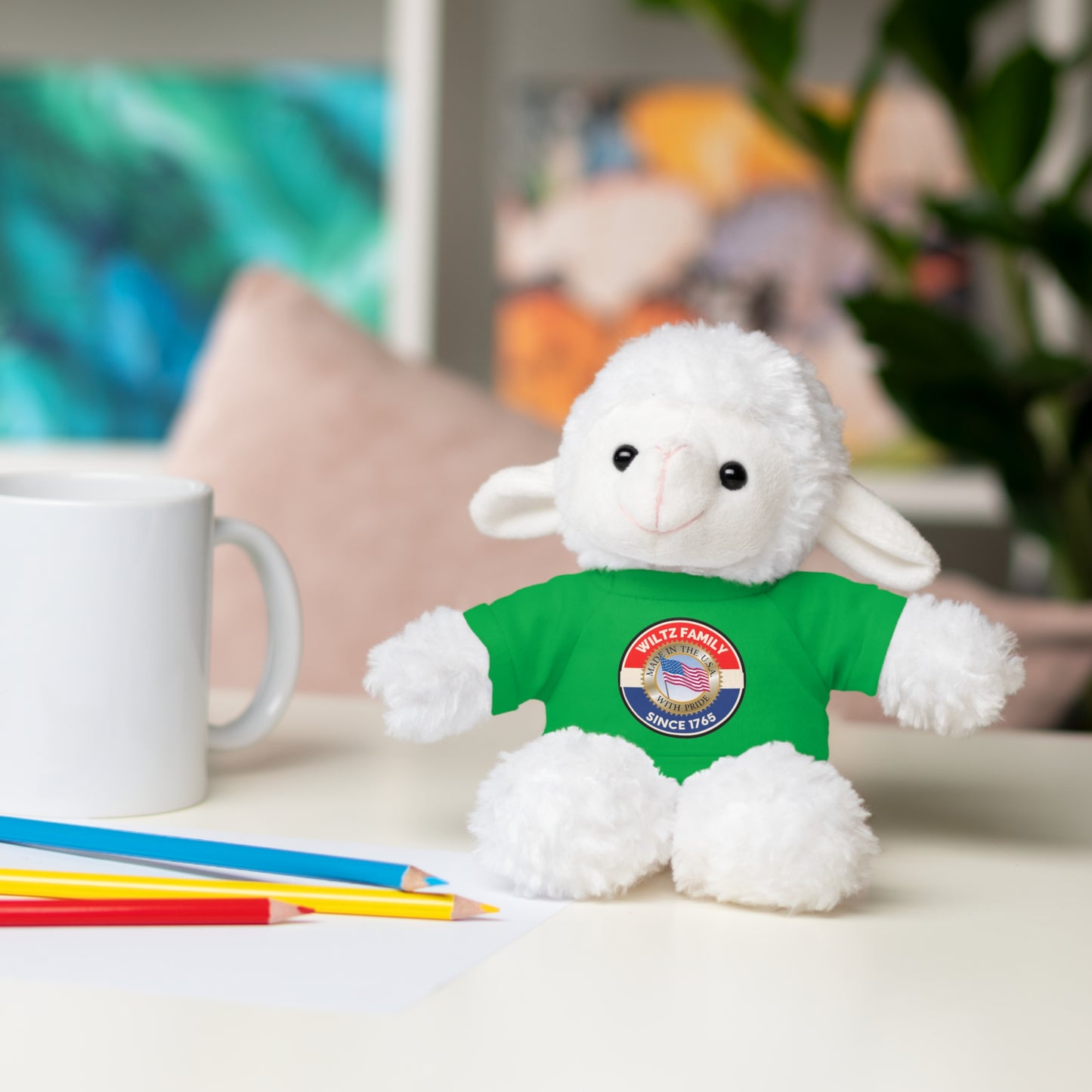 Wiltz Family Tee Stuffed Animal - Personalized Plush Bear with Family Emblem