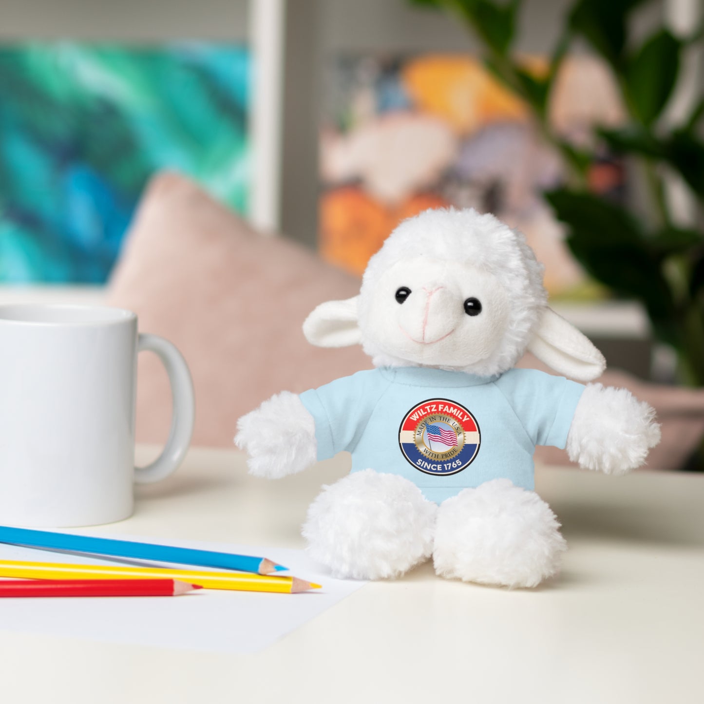Wiltz Family Tee Stuffed Animal - Personalized Plush Bear with Family Emblem