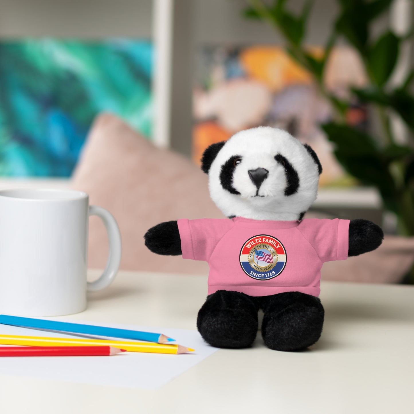 Wiltz Family Tee Stuffed Animal - Personalized Plush Bear with Family Emblem