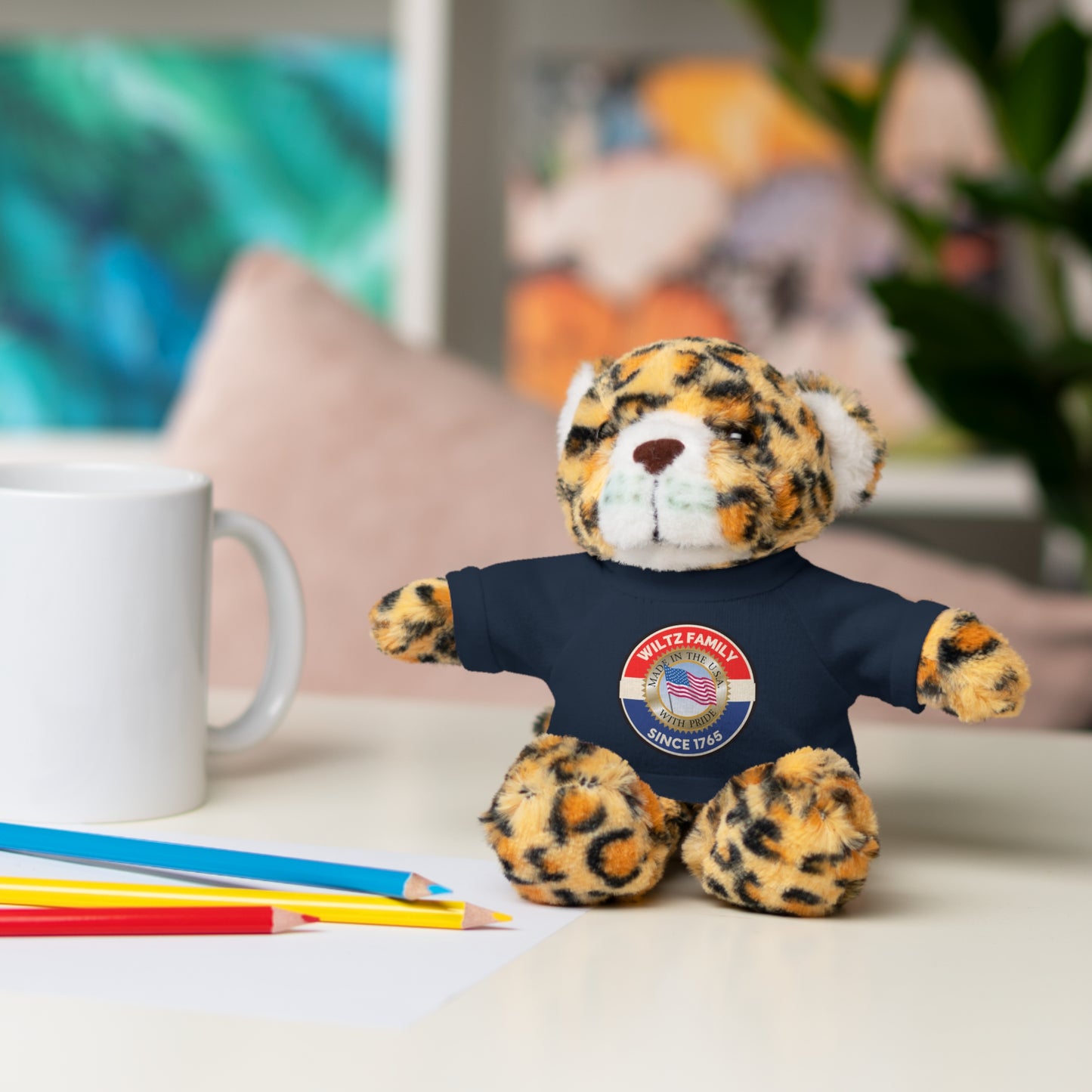 Wiltz Family Tee Stuffed Animal - Personalized Plush Bear with Family Emblem