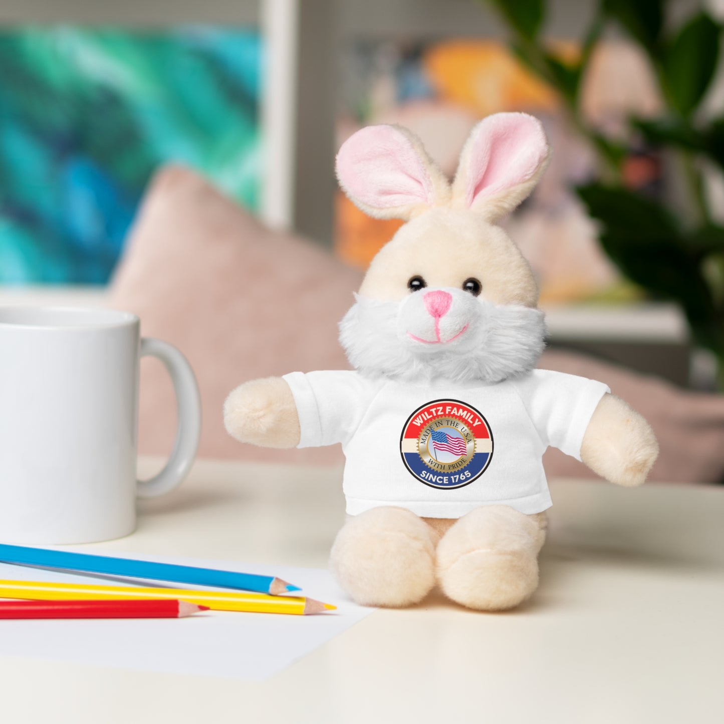 Wiltz Family Tee Stuffed Animal - Personalized Plush Bear with Family Emblem