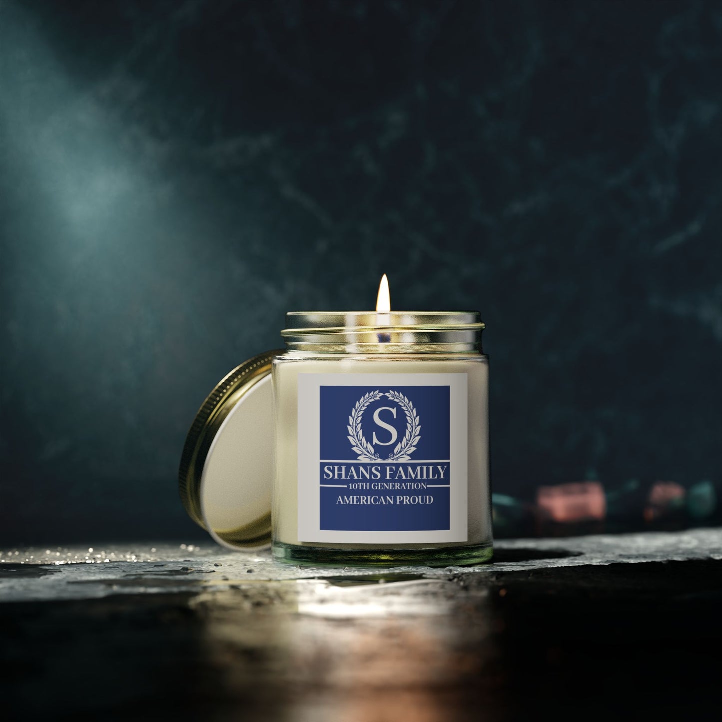 Shans Family Scented Candle - American Proud - Coconut Apricot Wax (4oz, 9oz)