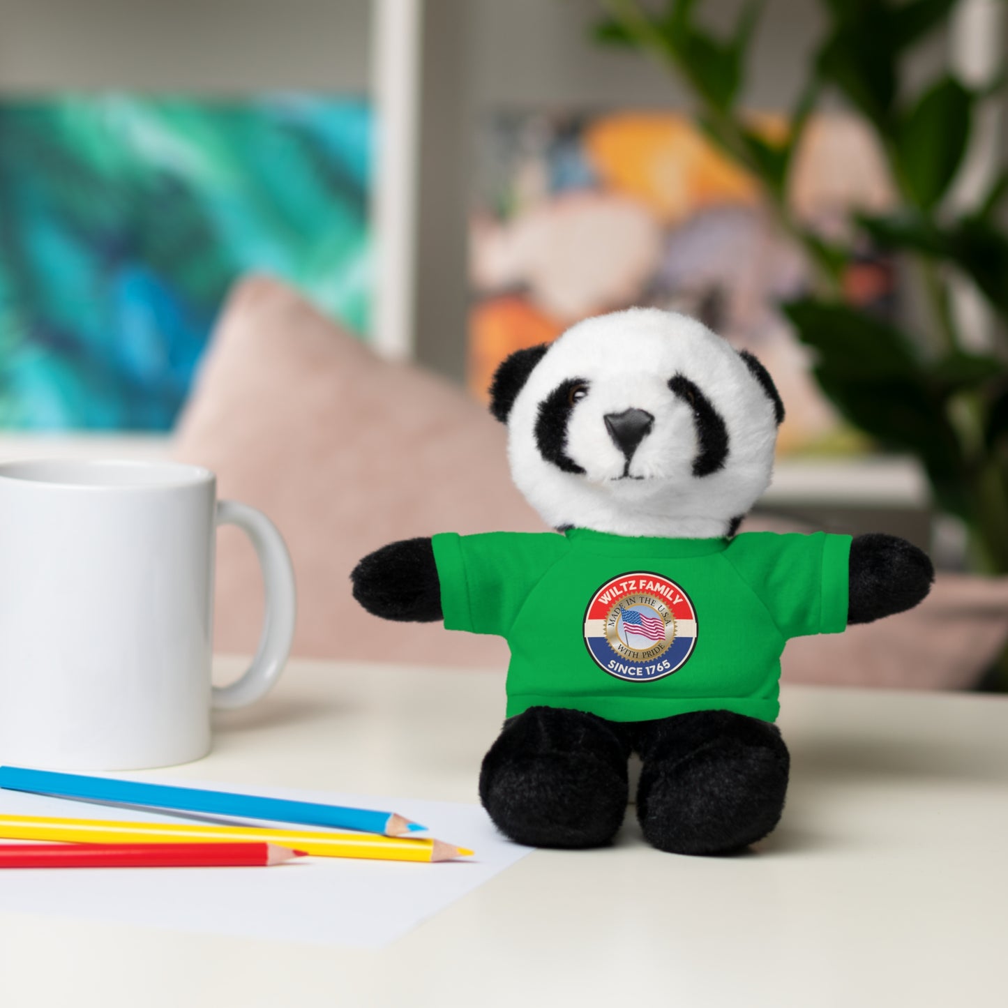 Wiltz Family Tee Stuffed Animal - Personalized Plush Bear with Family Emblem